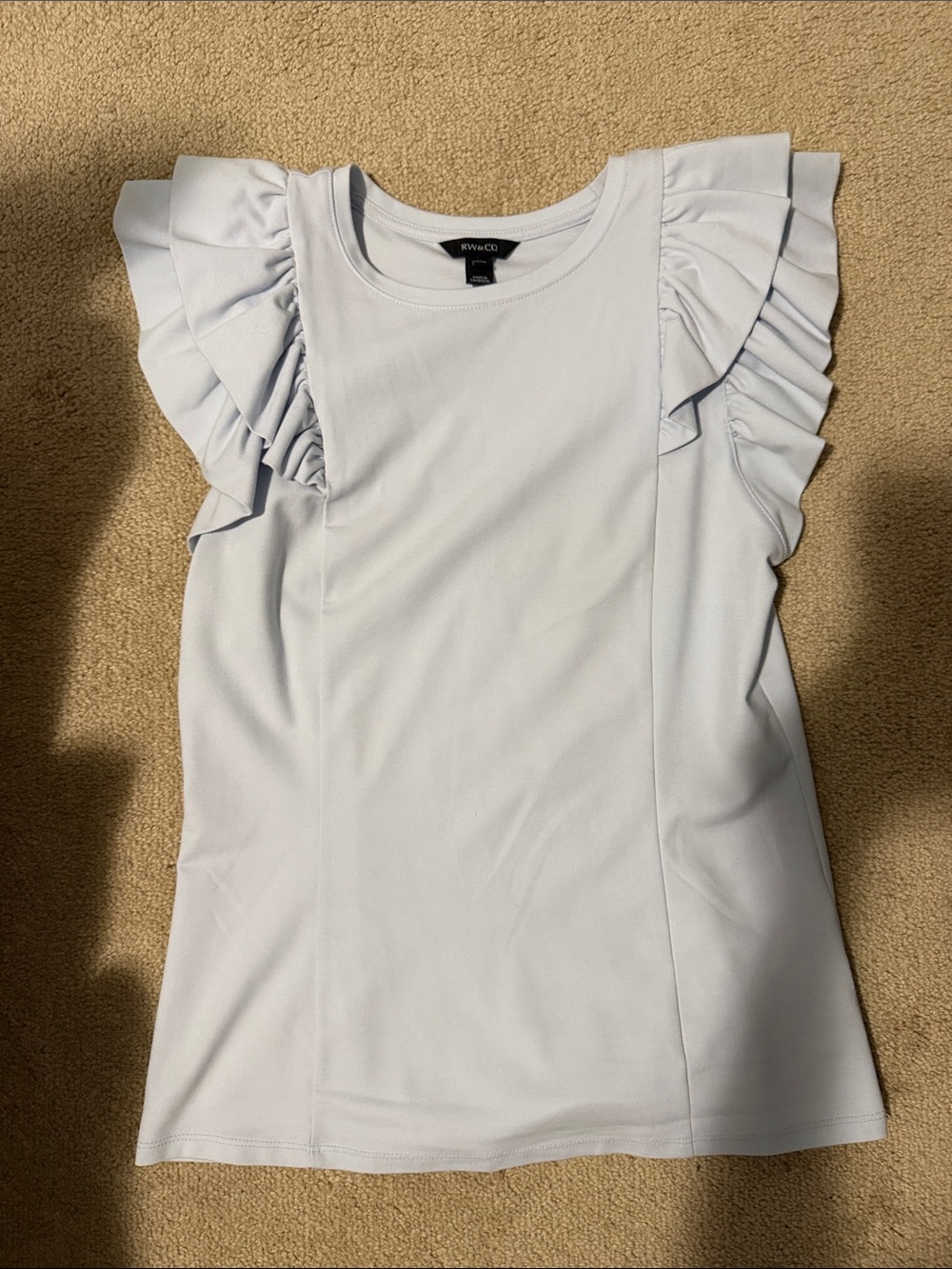 RW&Co Light blue Ruffle Sleeve Tank Top